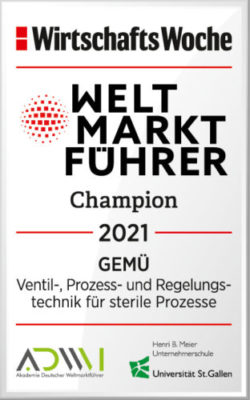 GEMÜ zum fünften Mal in Folge als Weltmarktführer ausgezeichnet